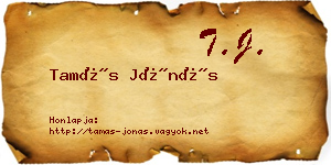 Tamás Jónás névjegykártya